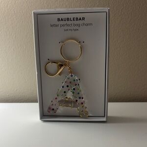 BaubleBar “A” Multicolor Stone Bag Charm